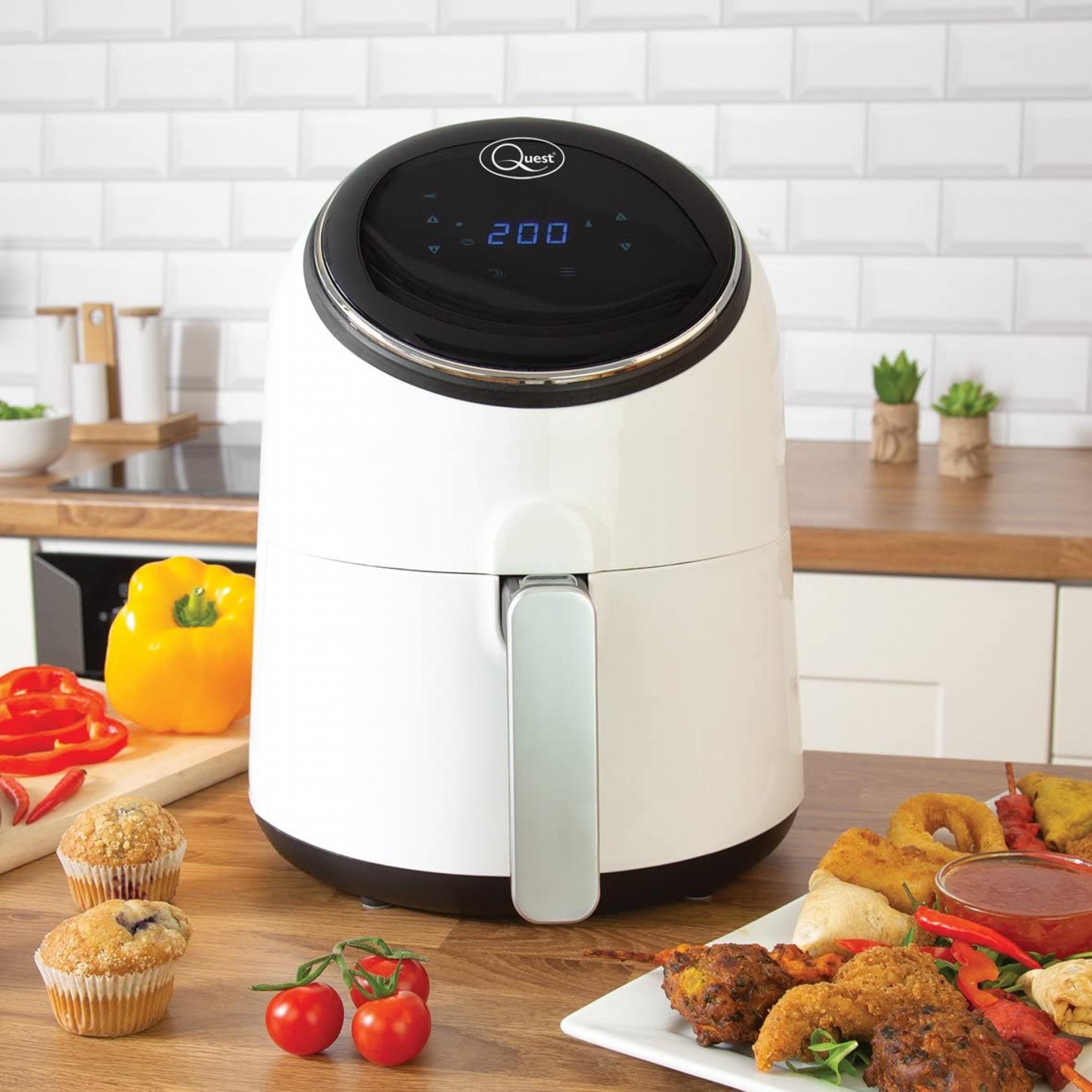 Quest 34480 Digital LCD Air Fryer 2.6Litre, 1300 W, 2.6 liters - White